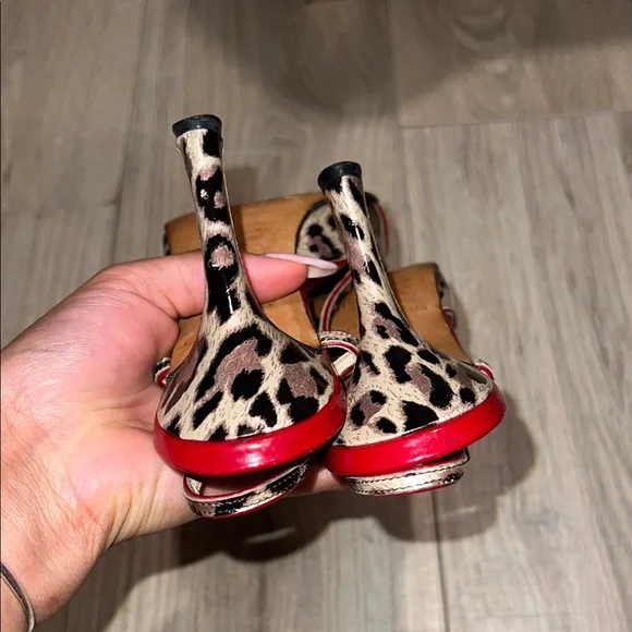 Luciano padovan red leopard print heels - Picture 5 of 11